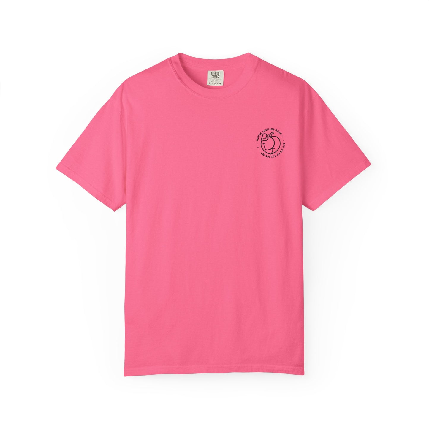 "Never looking back" Playful Unisex T-Shirt with Reflective Message, Motivational Tee