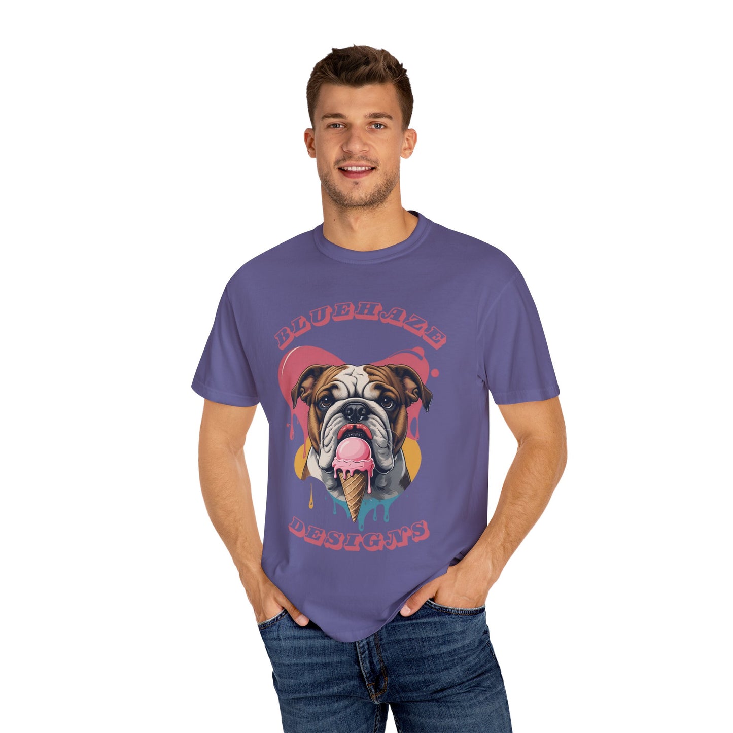 BlueHaze Colorful Dog Illustration T-Shirt, Pet Lover's Tee, Gift for Dog Owners, Summer Fashion, Unisex T-Shirt