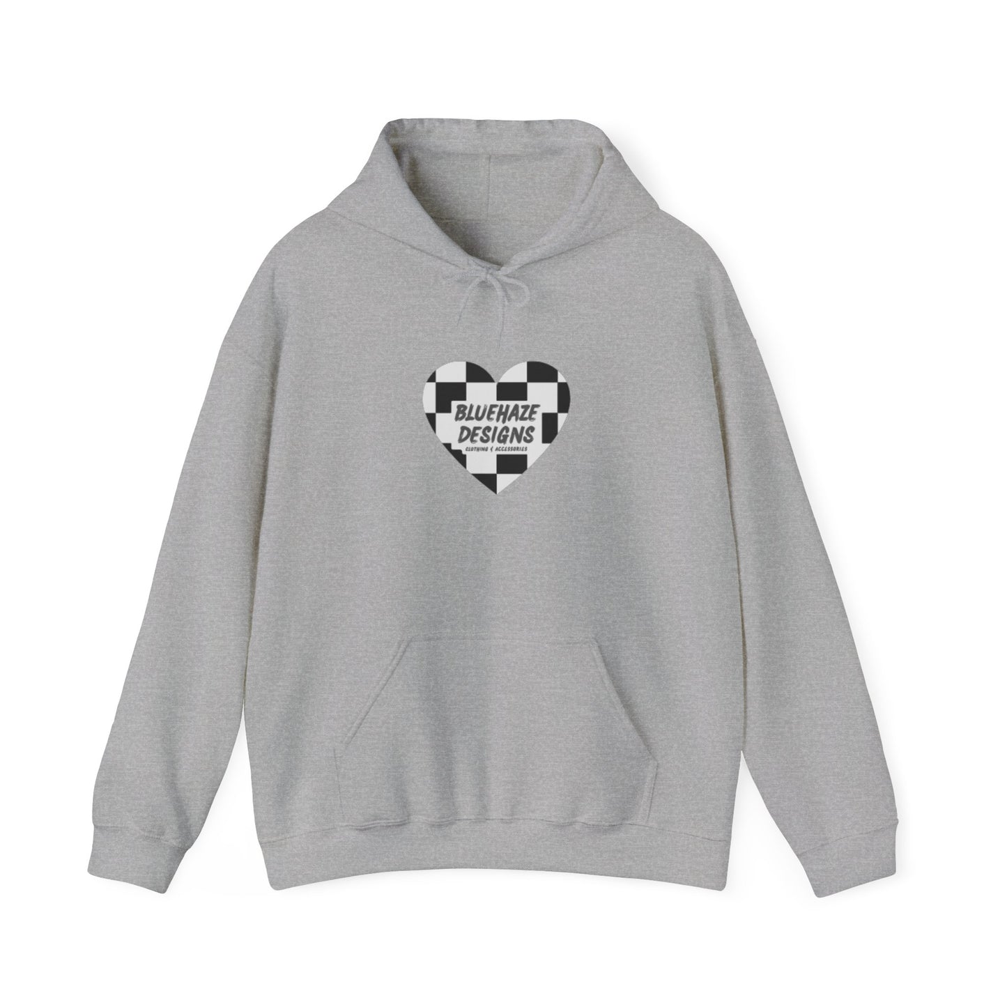 BlueHaze Designs Checkered print logo hoodie