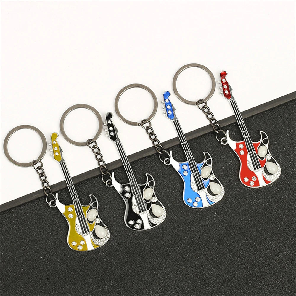 Creative Mini Musical Instruments Guitar Keychain Multi-Color
