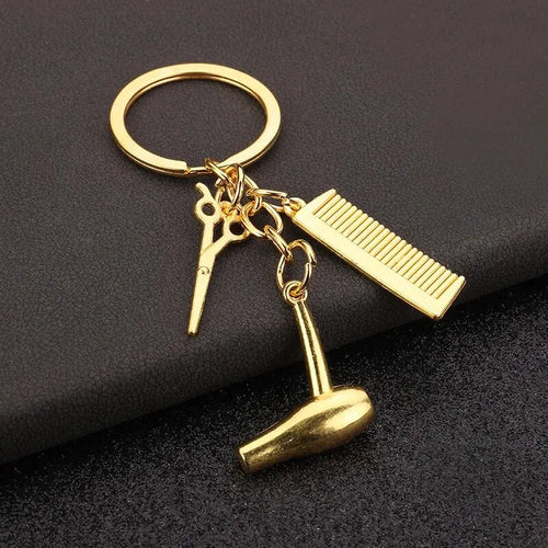 YEERONG 3 In 1 30mm Keychain Fashion Hairdresser Hair Dryer Scissor