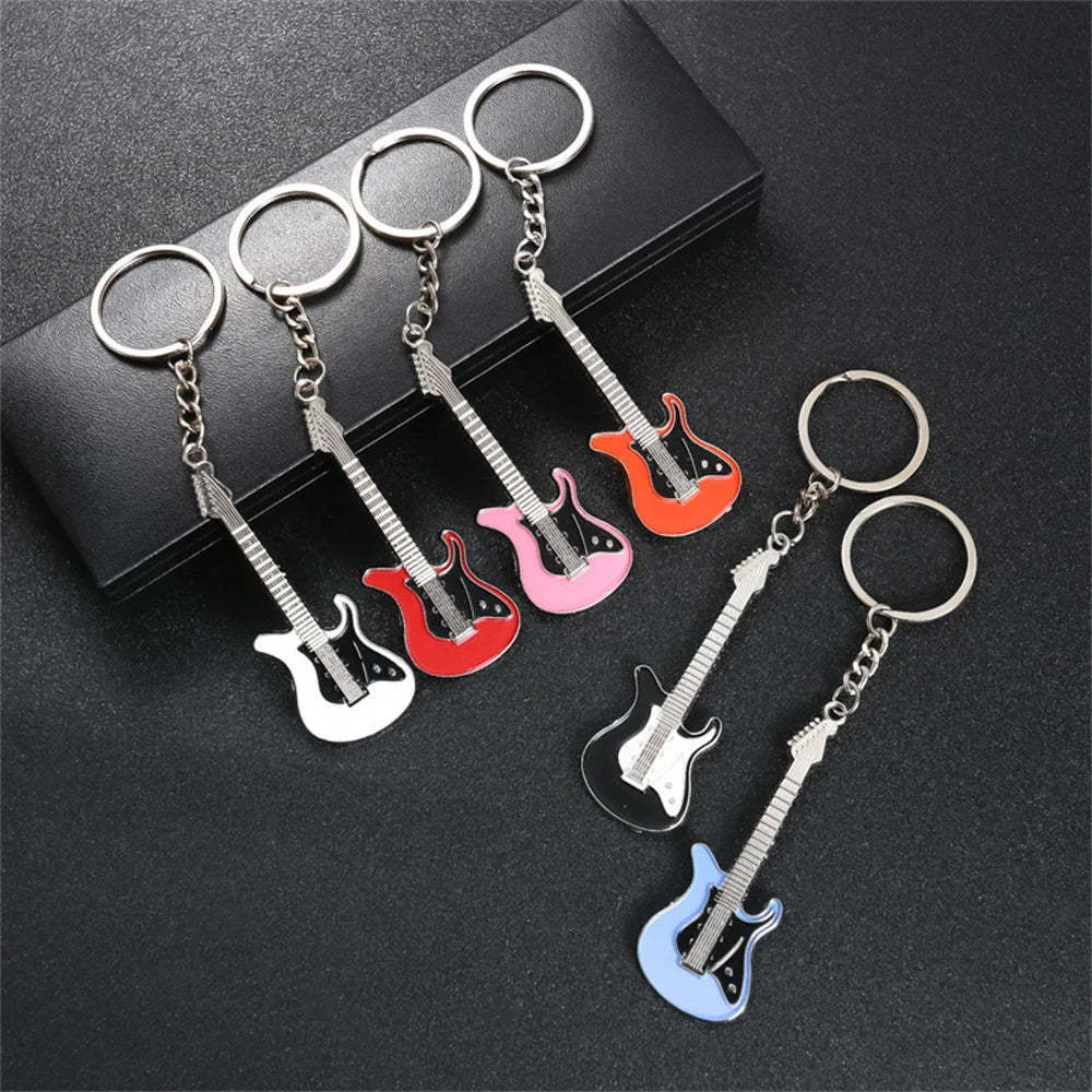 Creative Mini Musical Instruments Guitar Keychain Multi-Color