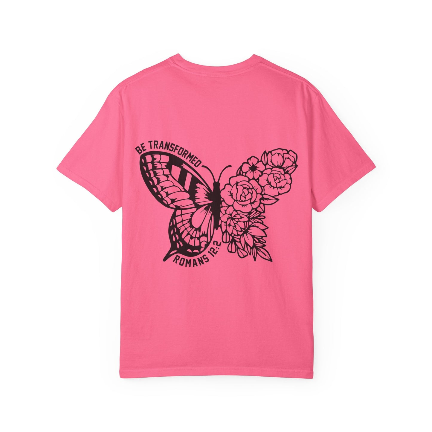 "Romans 12:2" Unisex Butterfly & Floral T-Shirt - Be Transformed, Inspirational Gift, Youth Apparel, Nature Lover Tee, Everyday Wear, Motivational Shirt