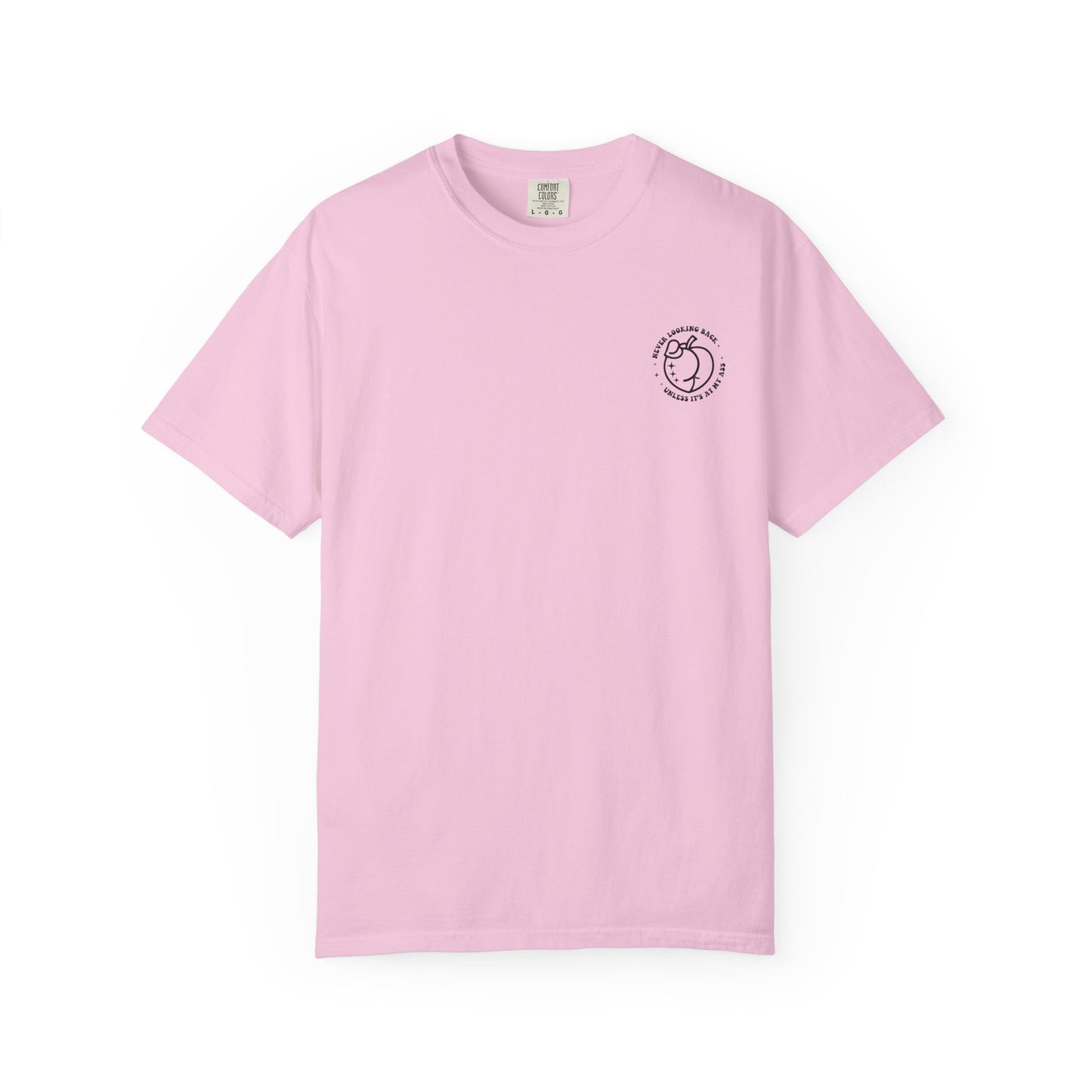 "Never looking back" Playful Unisex T-Shirt with Reflective Message, Motivational Tee