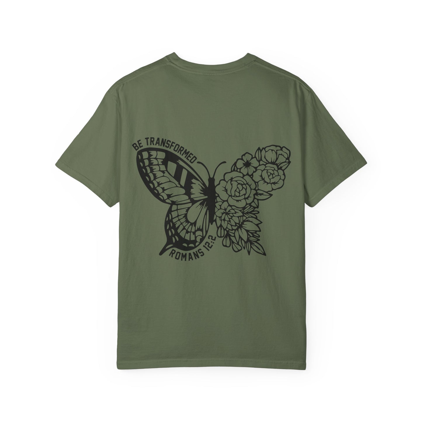 "Romans 12:2" Unisex Butterfly & Floral T-Shirt - Be Transformed, Inspirational Gift, Youth Apparel, Nature Lover Tee, Everyday Wear, Motivational Shirt