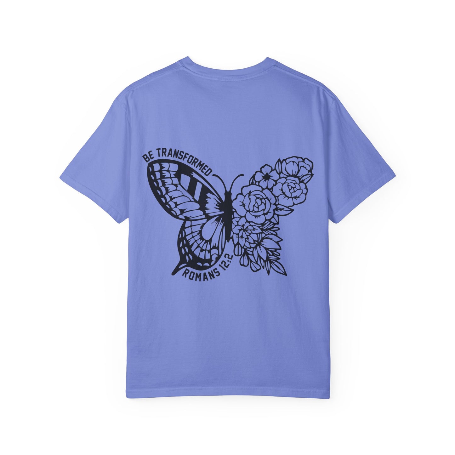 "Romans 12:2" Unisex Butterfly & Floral T-Shirt - Be Transformed, Inspirational Gift, Youth Apparel, Nature Lover Tee, Everyday Wear, Motivational Shirt