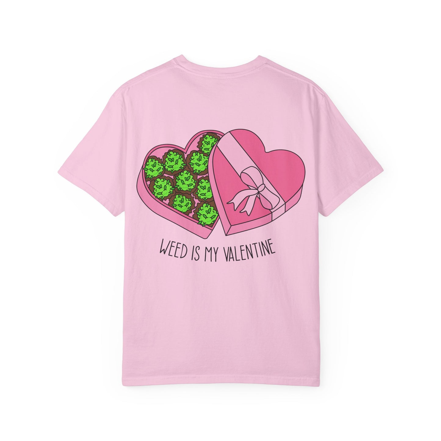 Valentine's Day Cannabis T-Shirt, Unisex Gift for Stoner Friends, Funny Weed Tee, Cute Couple Apparel, Love & 420 Merch