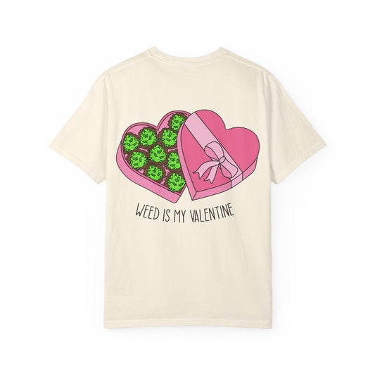 Valentine's Day Cannabis T-Shirt, Unisex Gift for Stoner Friends, Funny Weed Tee, Cute Couple Apparel, Love & 420 Merch