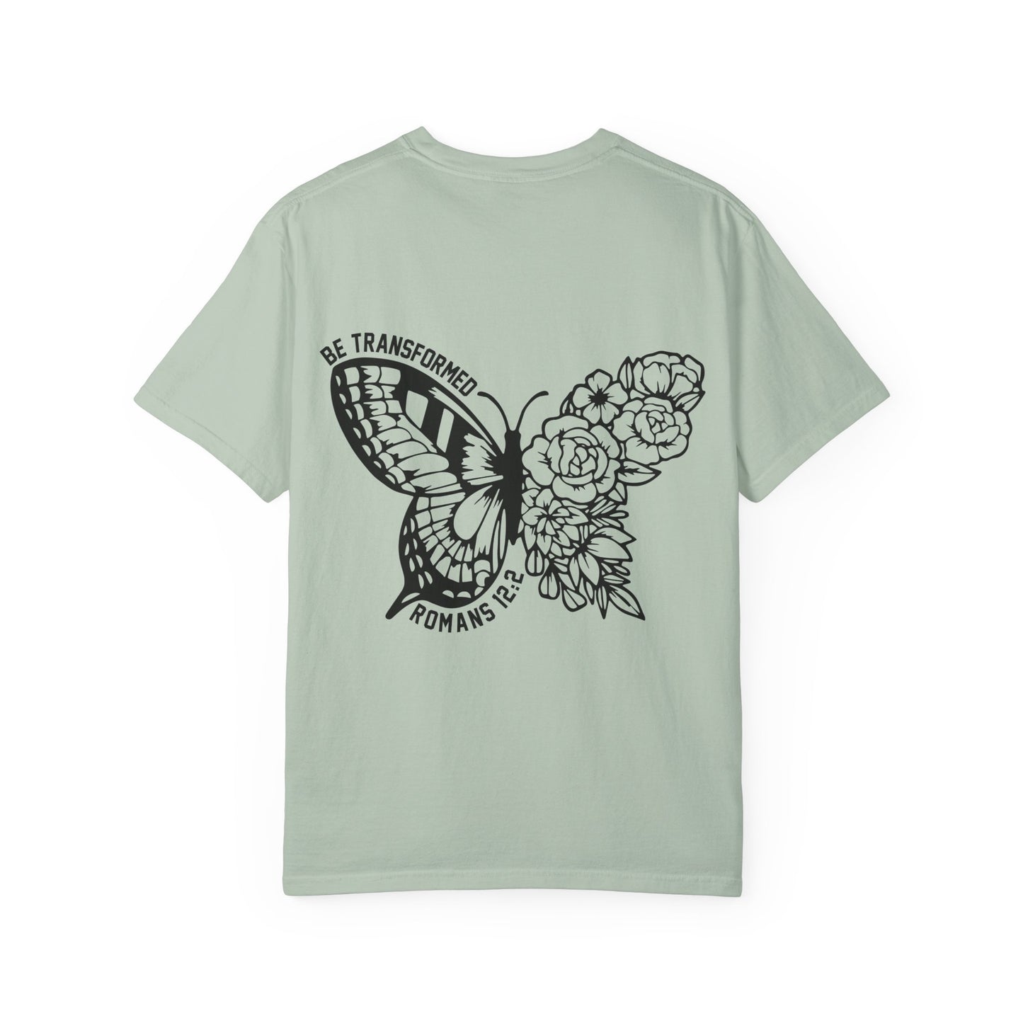 "Romans 12:2" Unisex Butterfly & Floral T-Shirt - Be Transformed, Inspirational Gift, Youth Apparel, Nature Lover Tee, Everyday Wear, Motivational Shirt