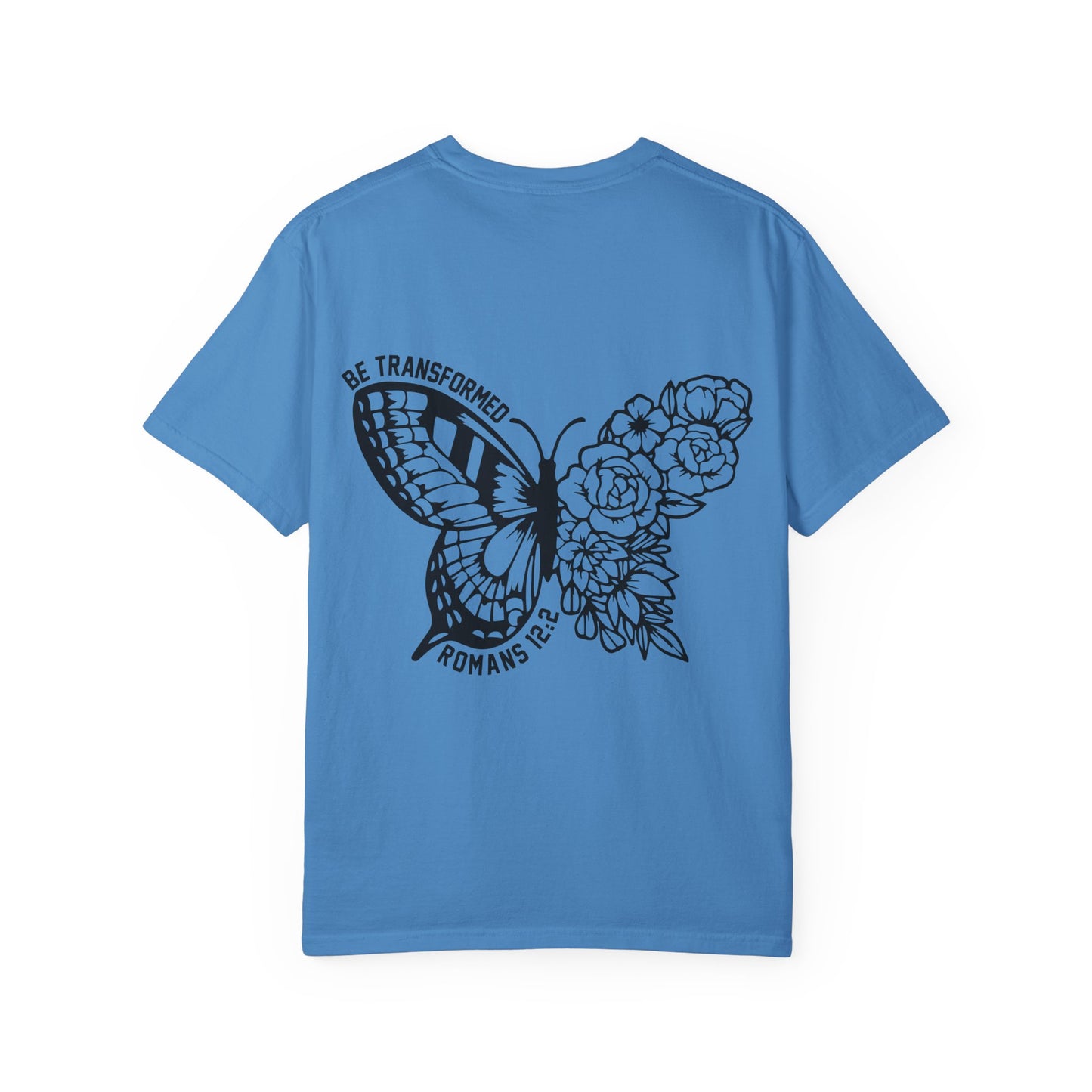 "Romans 12:2" Unisex Butterfly & Floral T-Shirt - Be Transformed, Inspirational Gift, Youth Apparel, Nature Lover Tee, Everyday Wear, Motivational Shirt