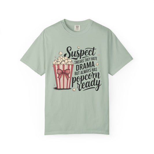 Popcorn Drama Tee, Unisex Graphic T-Shirt, Movie Lover Gift, Casual Wear, Fun Gift for Friends, Humor Top