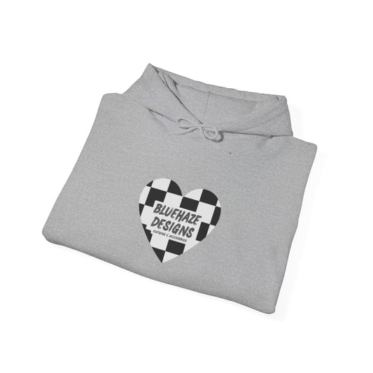 BlueHaze Designs Checkered print logo hoodie