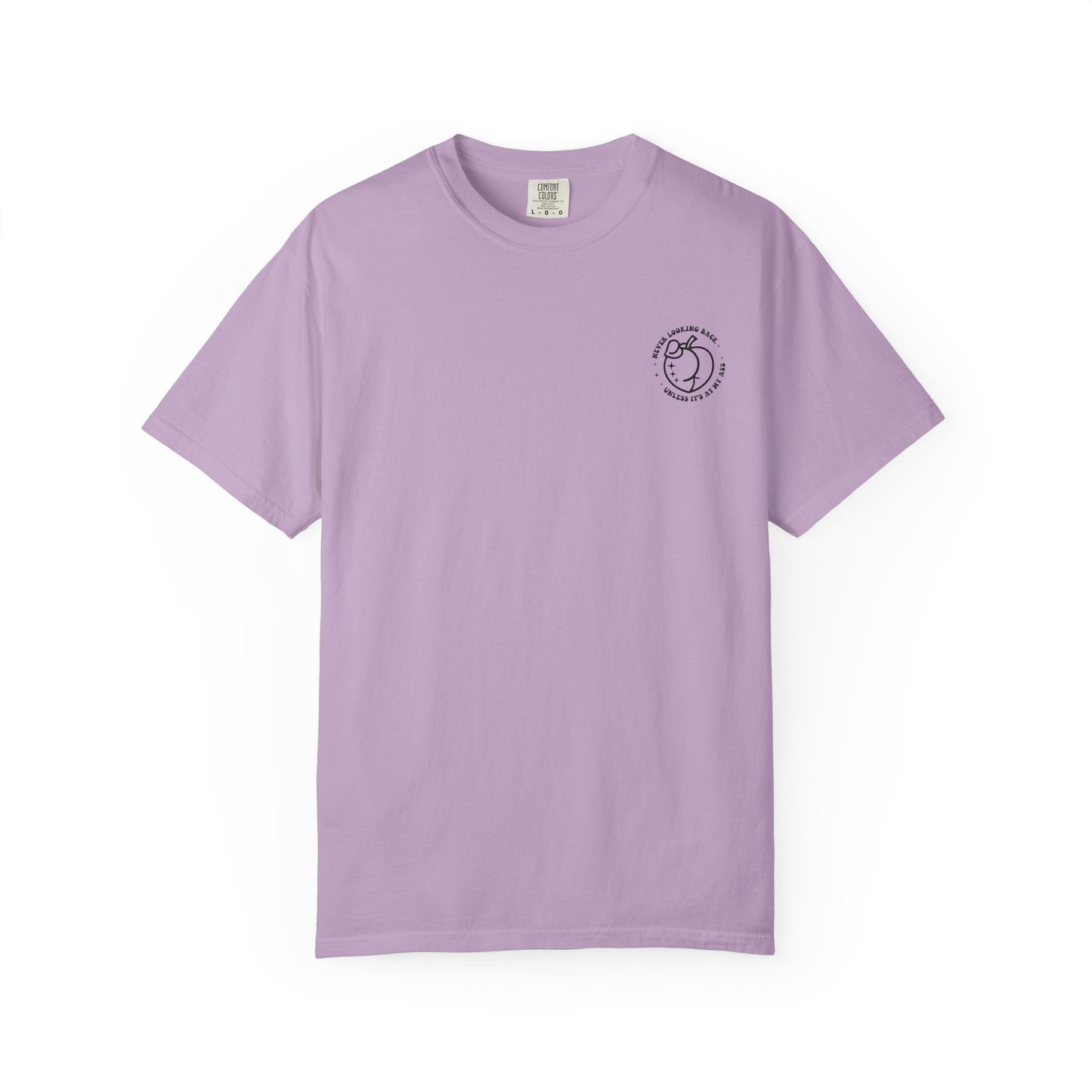 "Never looking back" Playful Unisex T-Shirt with Reflective Message, Motivational Tee