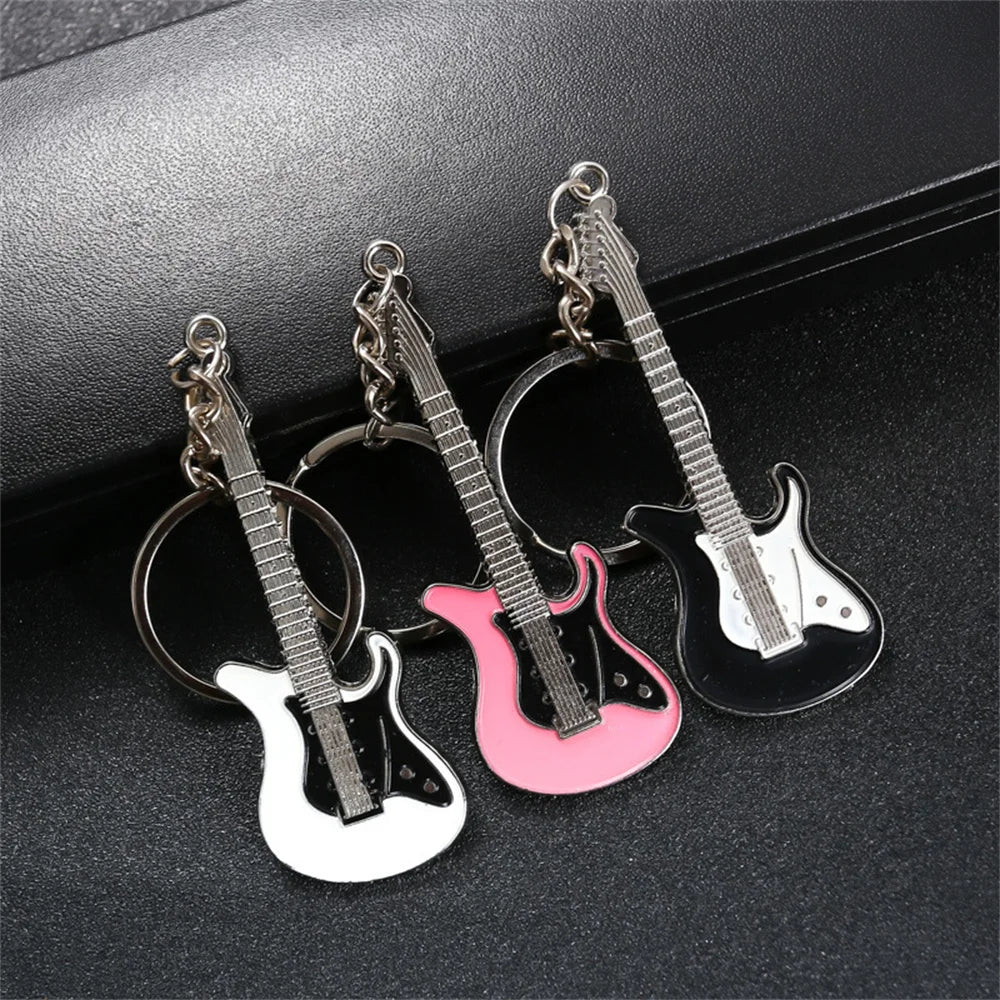Creative Mini Musical Instruments Guitar Keychain Multi-Color