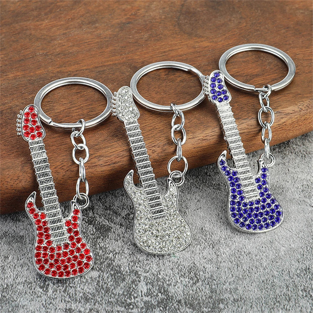 Creative Mini Musical Instruments Guitar Keychain Multi-Color