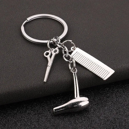 YEERONG 3 In 1 30mm Keychain Fashion Hairdresser Hair Dryer Scissor