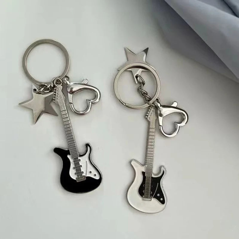 Creative Mini Musical Instruments Guitar Keychain Multi-Color