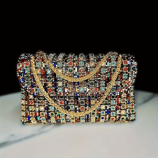 Lightweight Elegant Evening Handbag WomenS Fashion Evening Handbag Elegant Style Rhinestone Embellishments Purse Lightweight Bag For Banquet And Party Use